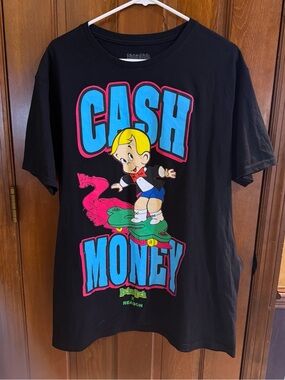 Reason Clothing Richie Rich Cash Money Graphic T Shirt Mens XL Black Streetwear
